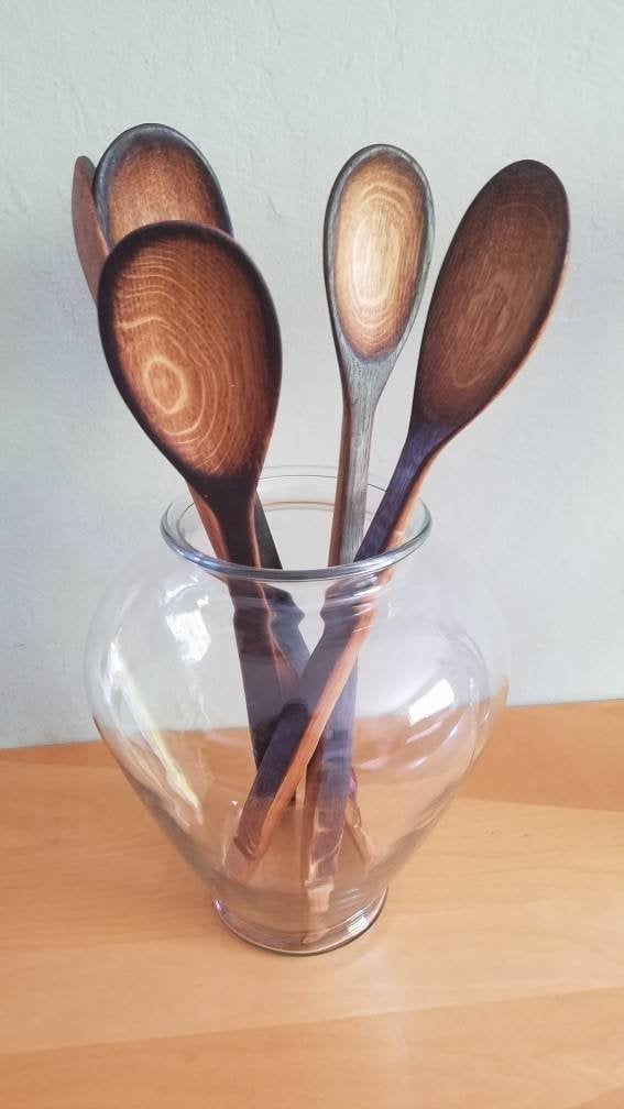Hand Carved Wine Barrel Stave Wooden Utensils for Cooking