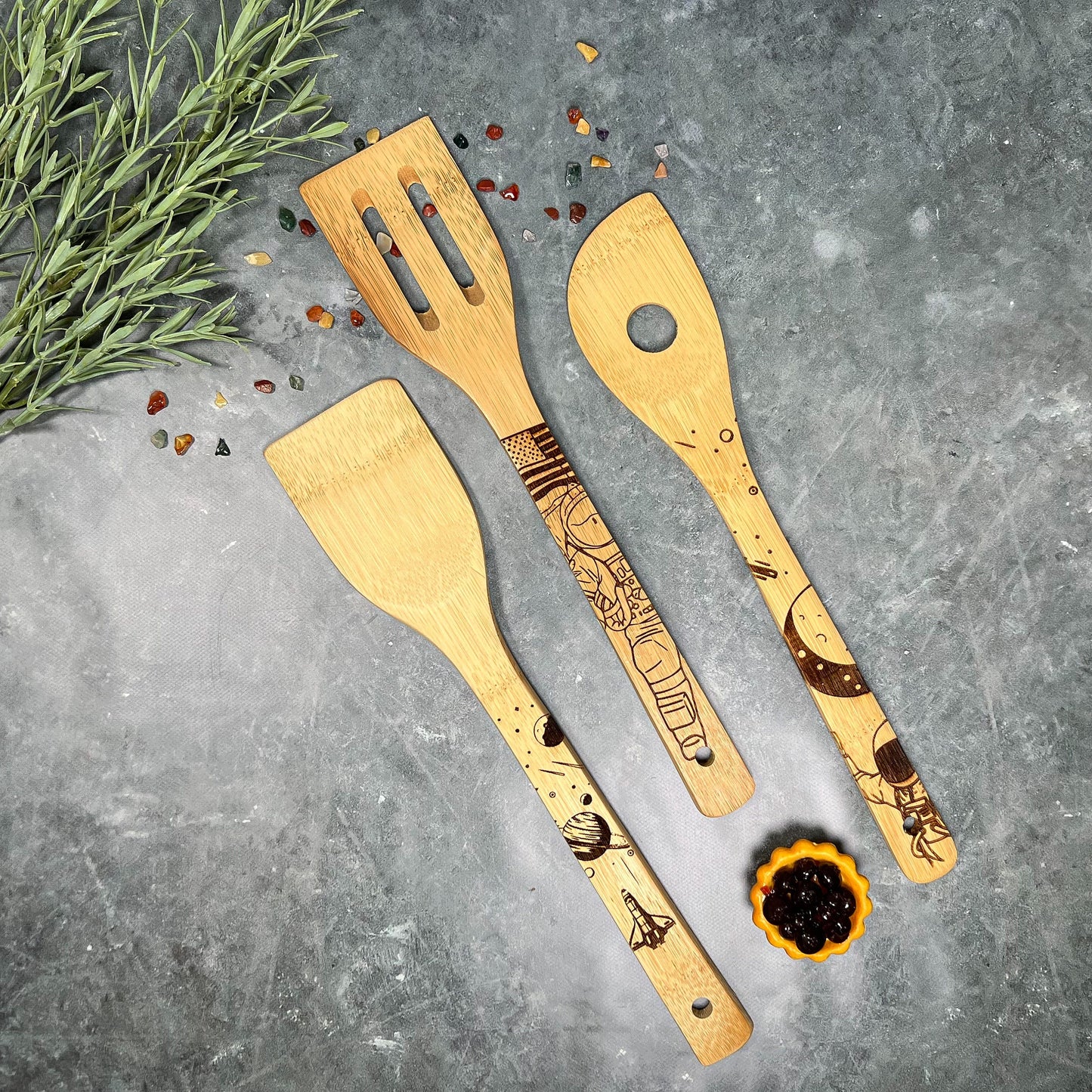 Outer Space Wood Burned Spoons