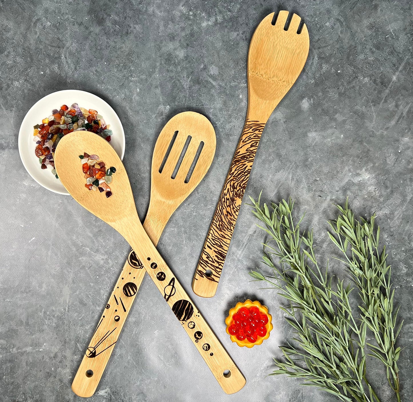 Outer Space Wood Burned Spoons