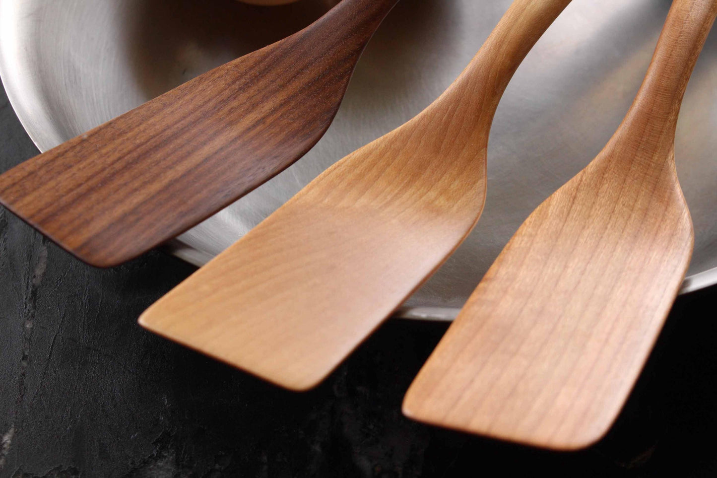 Handmade treenware wooden micro spatula in Walnut