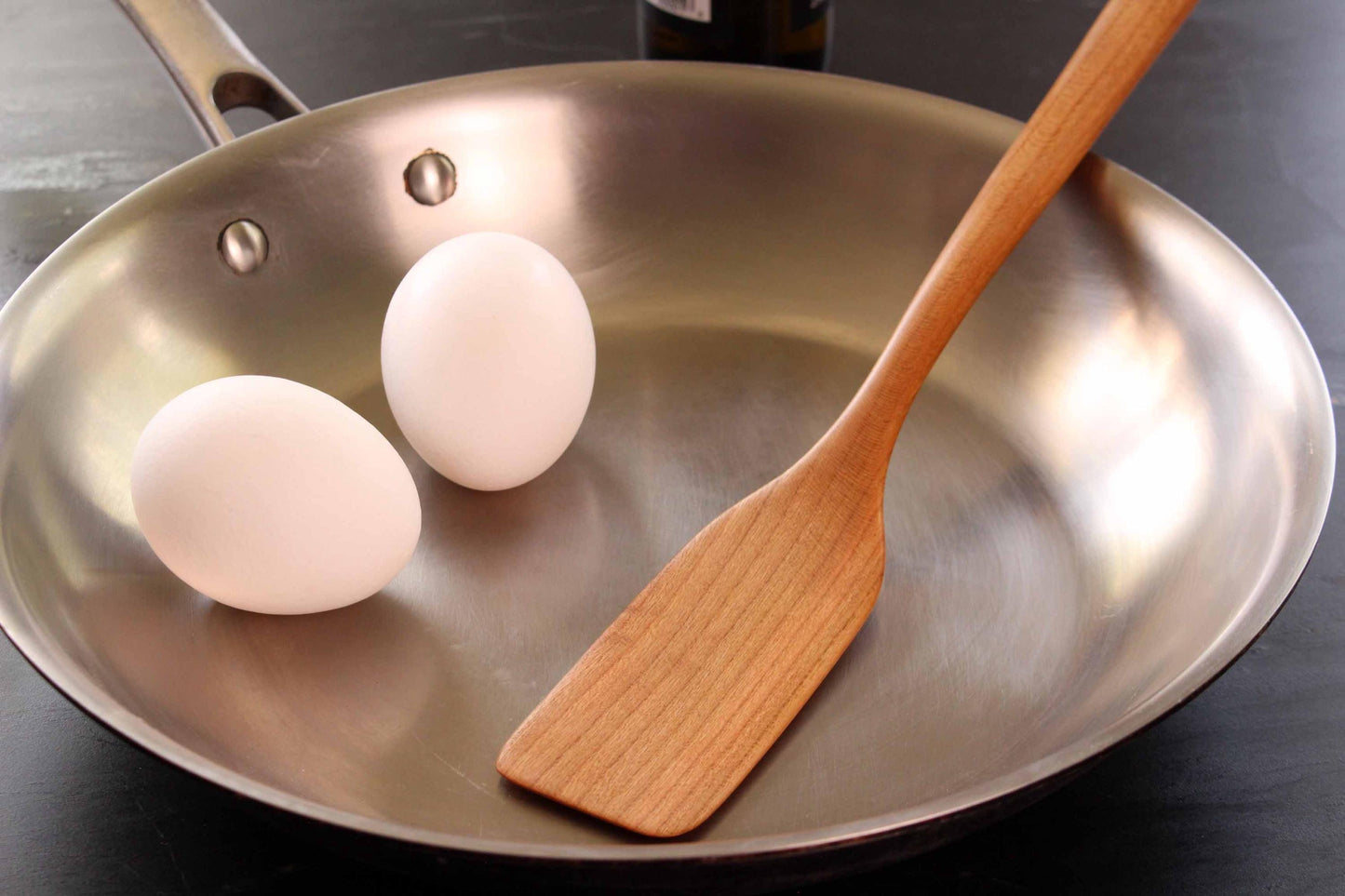 Handmade treenware wooden micro spatula in Walnut