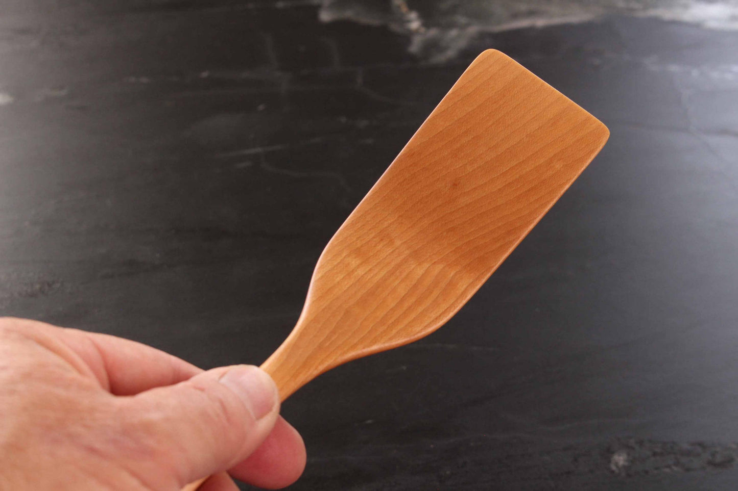 Handmade treenware wooden micro spatula in Walnut