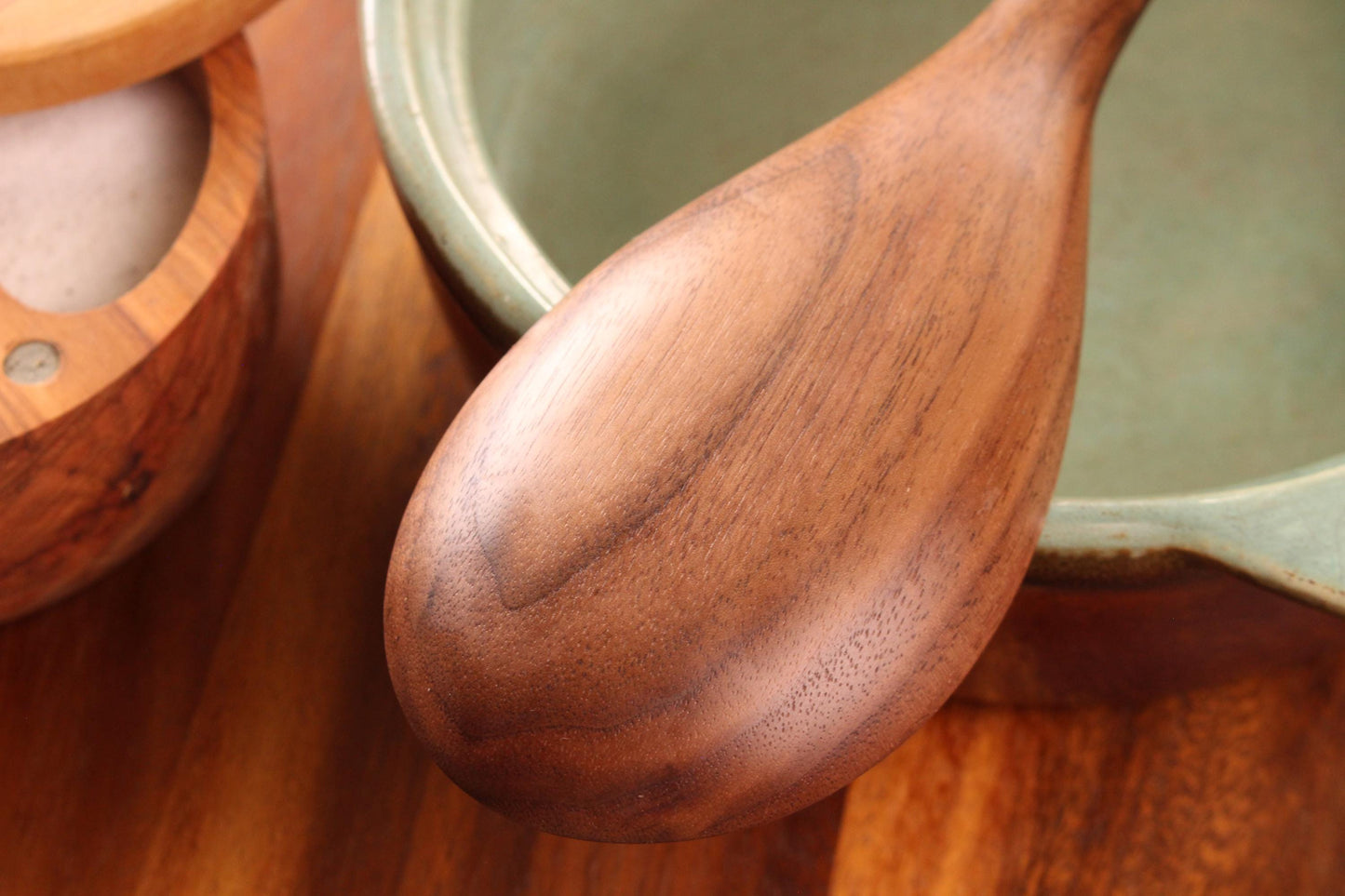 Large handmade wooden stirring spoon kitchen
