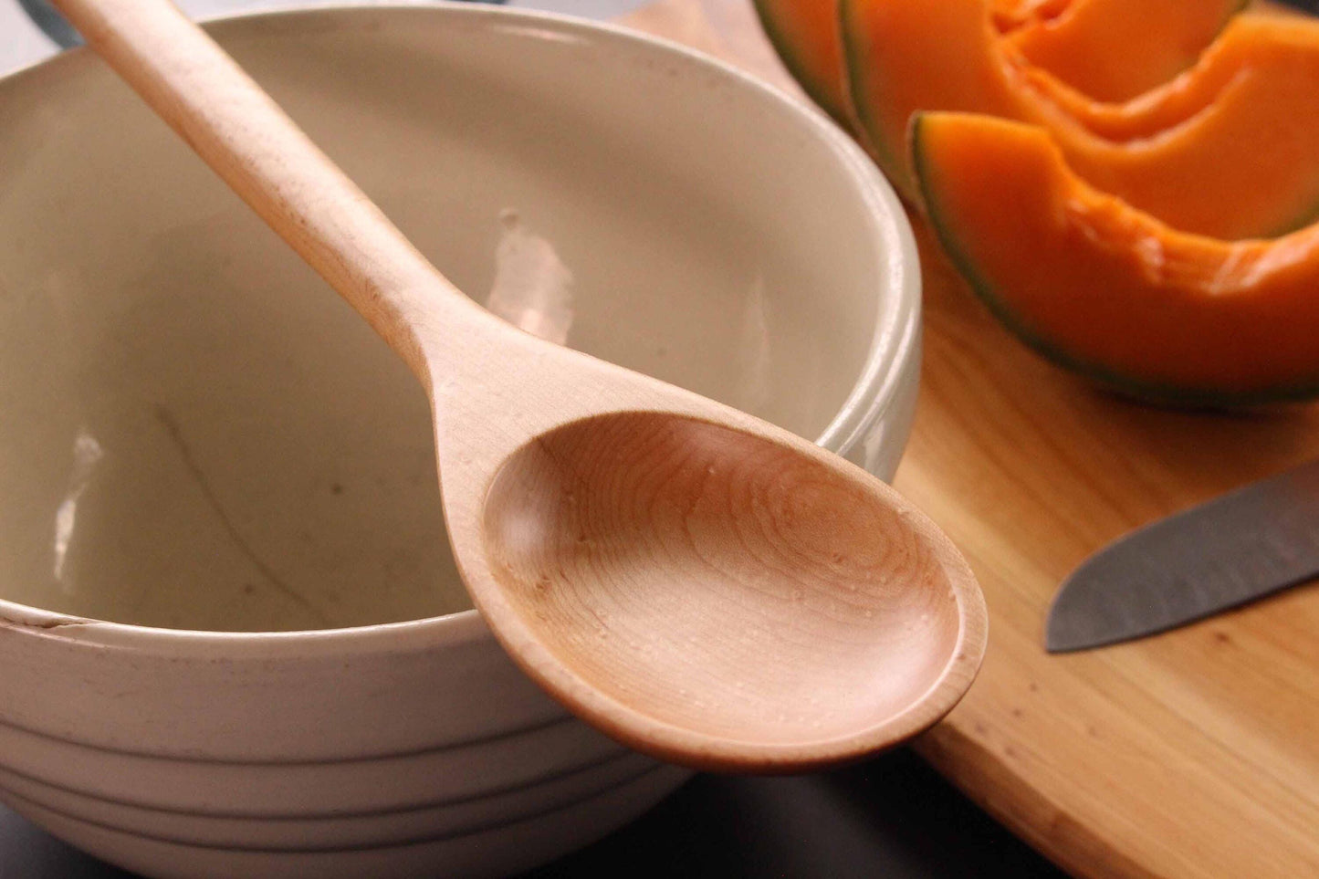 Large handmade wooden stirring spoon kitchen