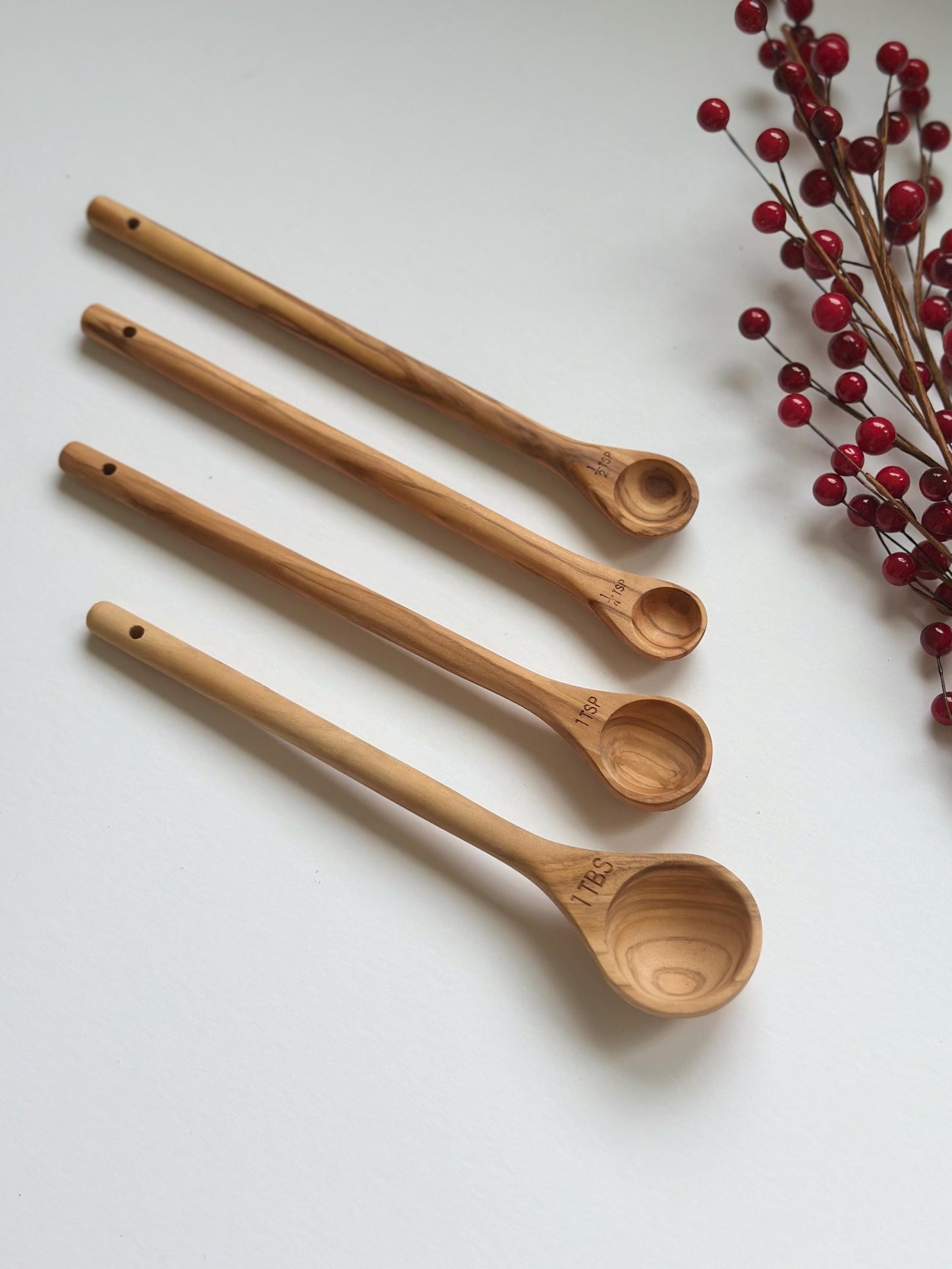Walnut Handmade Wood Measuring Spoons
