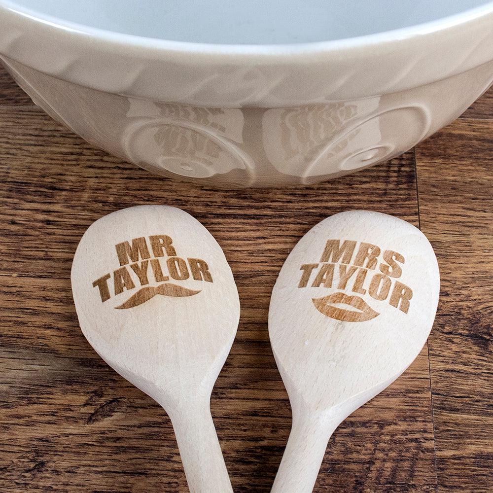 Personalised Couples Twin Wooden Spoons