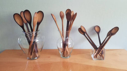Hand Carved Wine Barrel Stave Wooden Utensils for Cooking