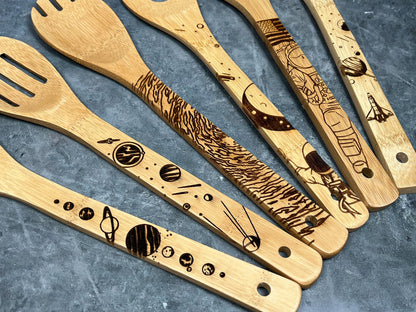 Outer Space Wood Burned Spoons