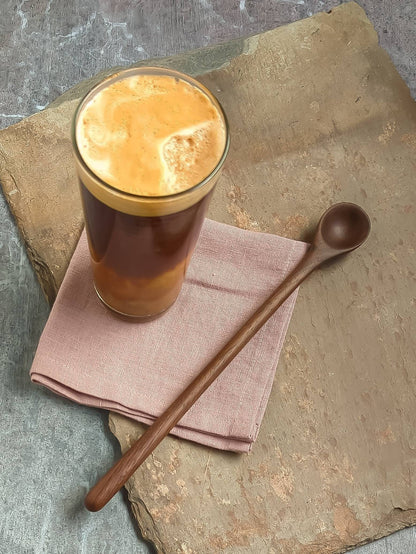 Handcarved Skinny Walnut Wood Bar Spoon