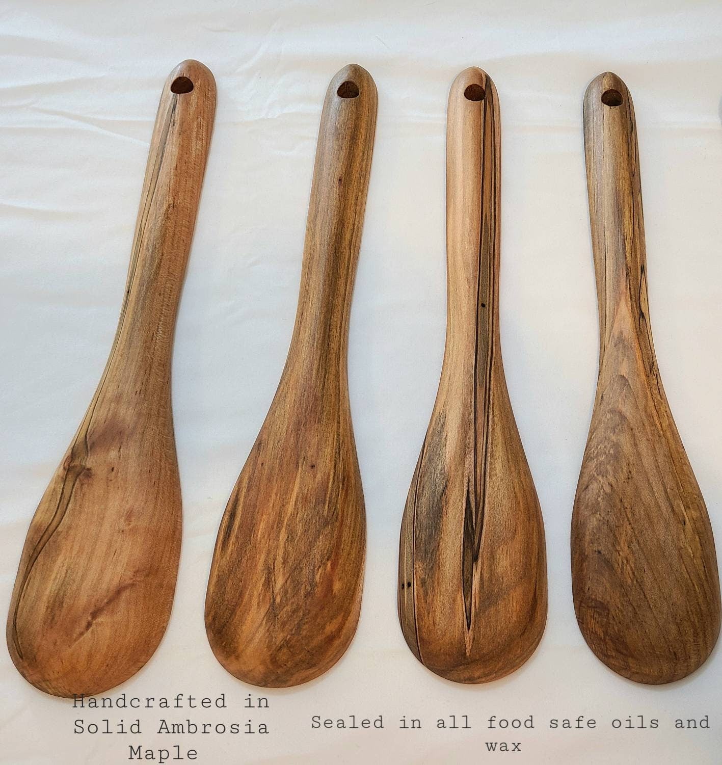 Handmade Wooden Spoons in Ambrosia Maple