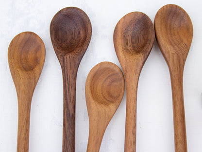 Handcarved Skinny Walnut Wood Bar Spoon