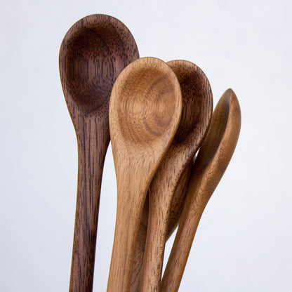 Handcarved Skinny Walnut Wood Bar Spoon