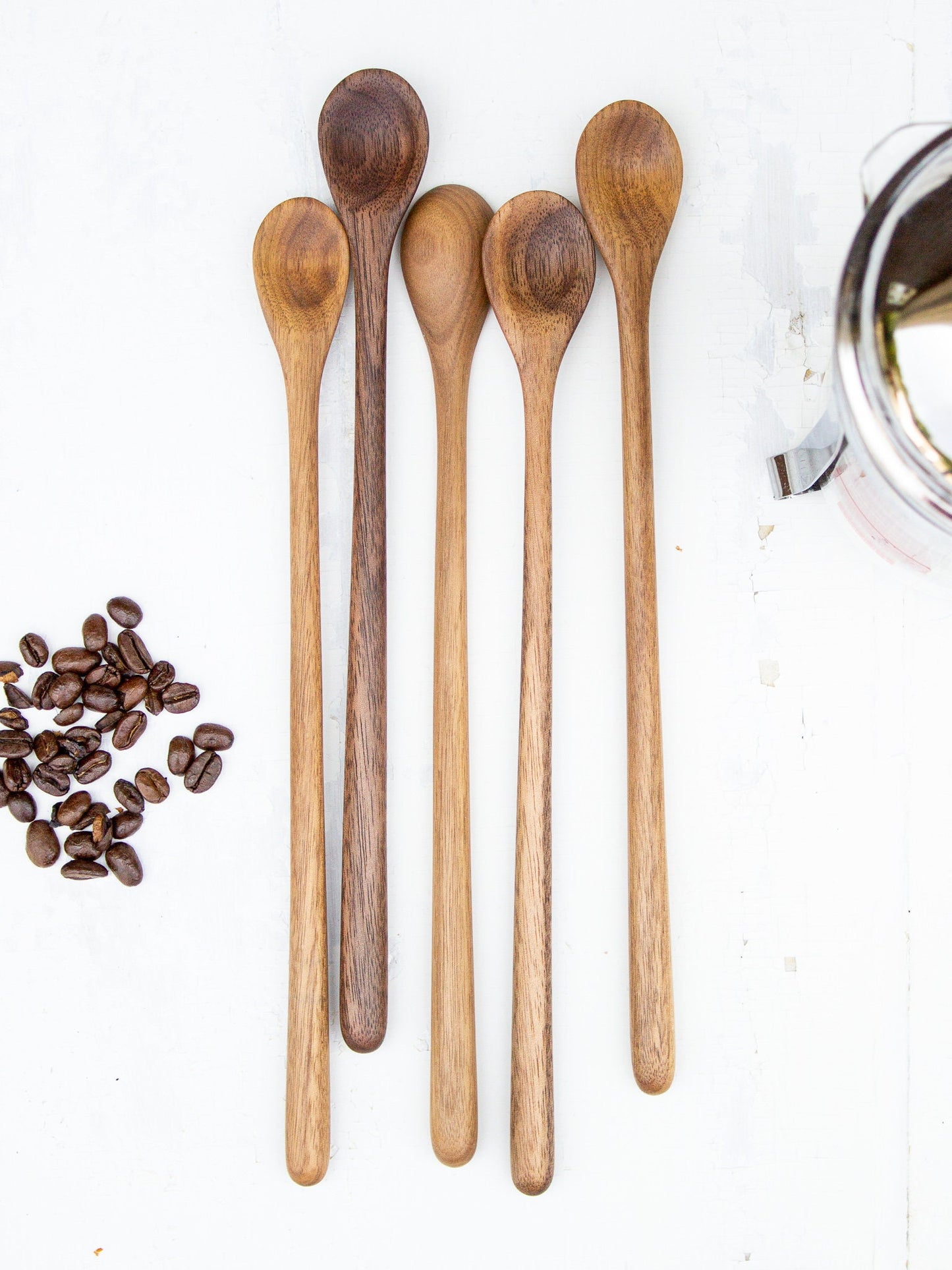 Handcarved Skinny Walnut Wood Bar Spoon