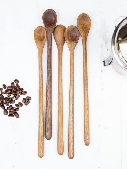 Handcarved Skinny Walnut Wood Bar Spoon