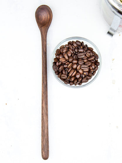 Handcarved Skinny Walnut Wood Bar Spoon