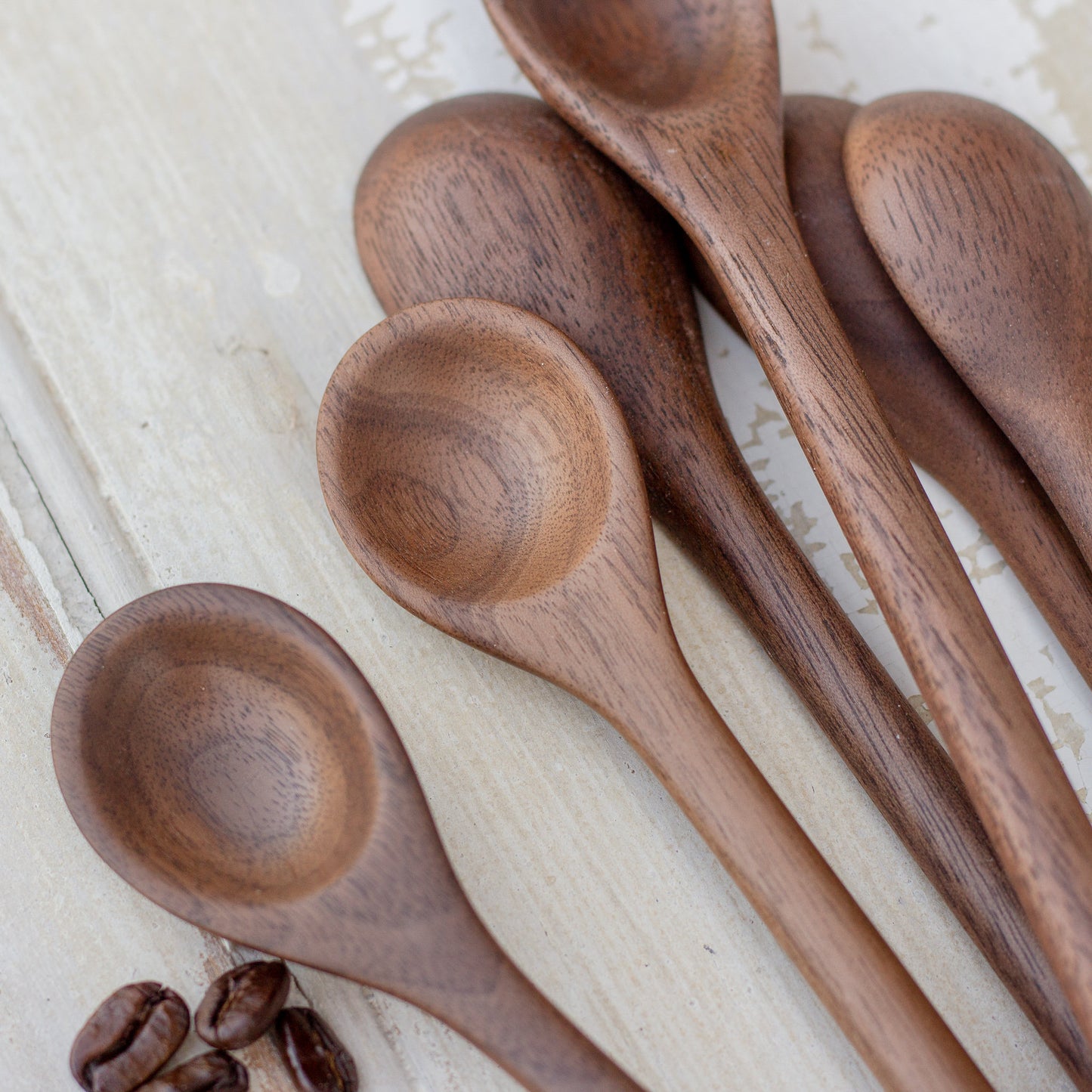 Handcarved Skinny Walnut Wood Bar Spoon