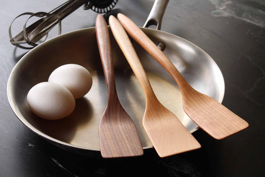 Handmade treenware wooden micro spatula in Walnut