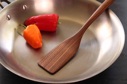 Handmade treenware wooden micro spatula in Walnut