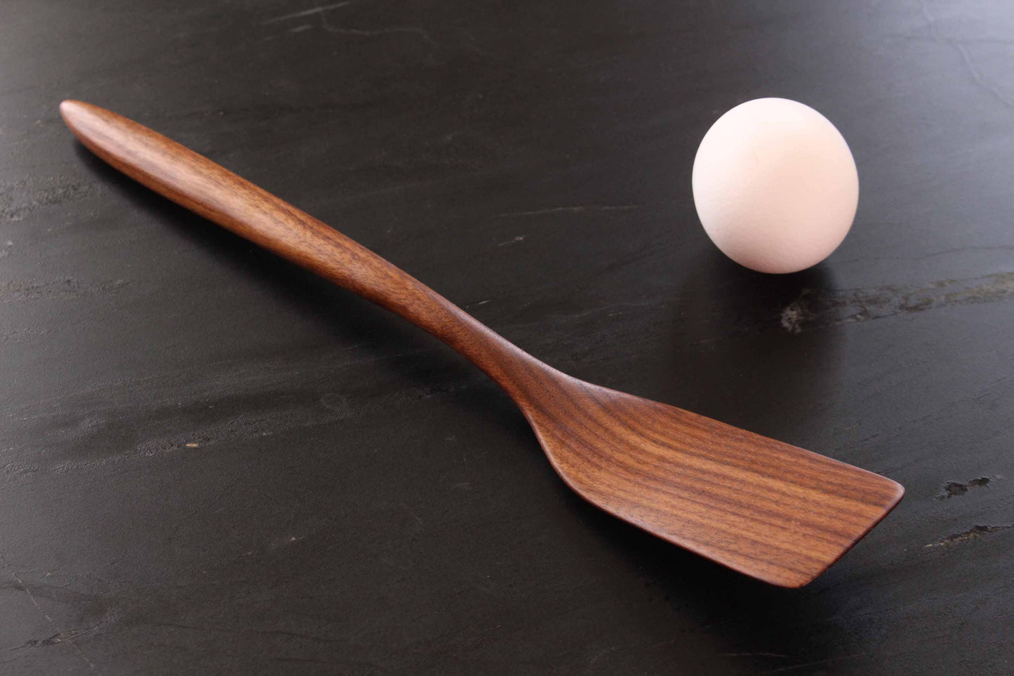Handmade treenware wooden micro spatula in Walnut