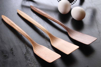 Handmade treenware wooden micro spatula in Walnut