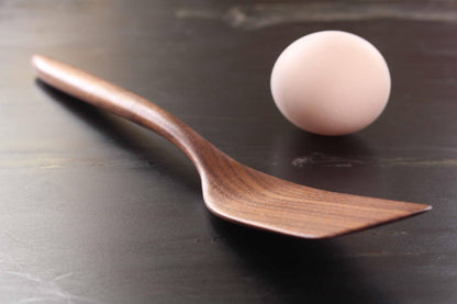 Handmade treenware wooden micro spatula in Walnut