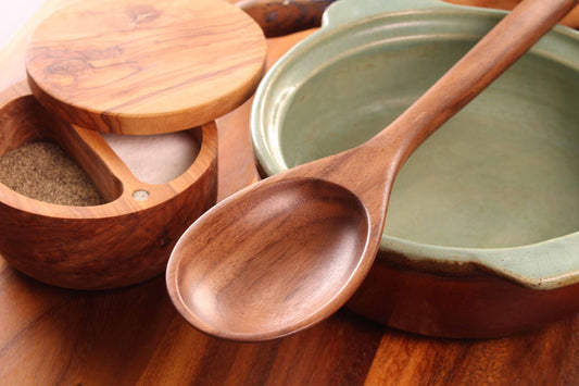 Large handmade wooden stirring spoon kitchen