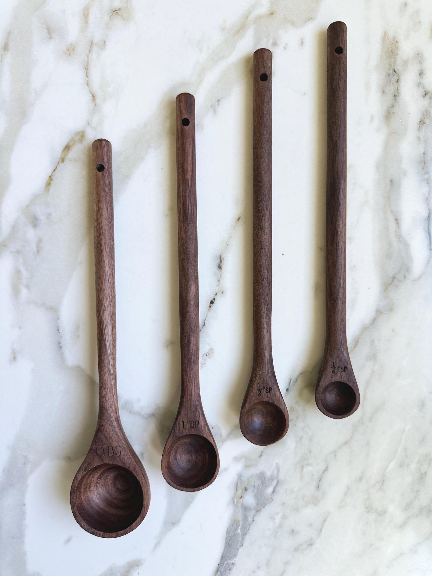 Walnut Handmade Wood Measuring Spoons