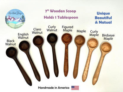 Handmade Wooden Scoop Tablespoon Coffee Herbs
