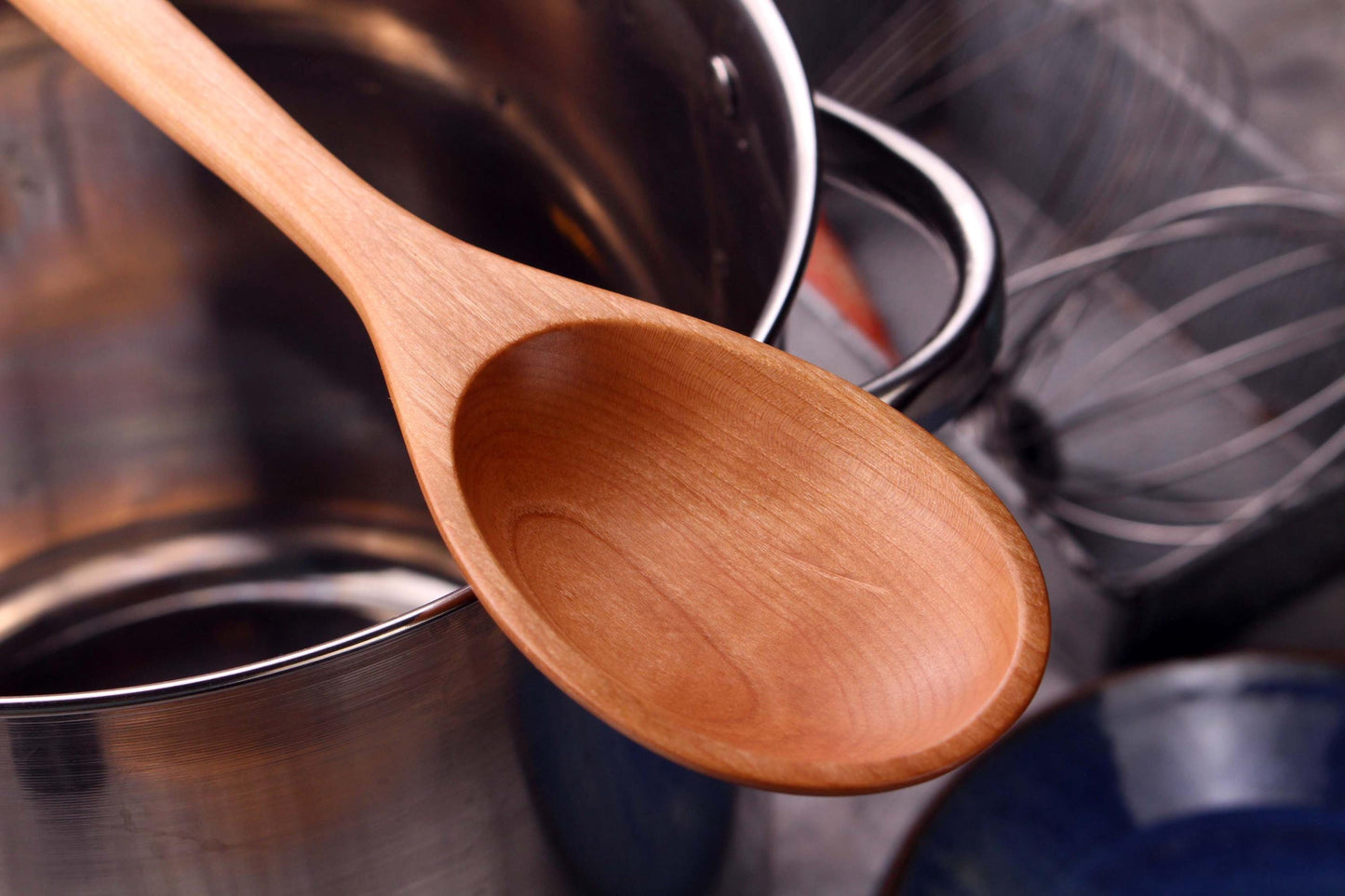 Large handmade wooden stirring spoon kitchen