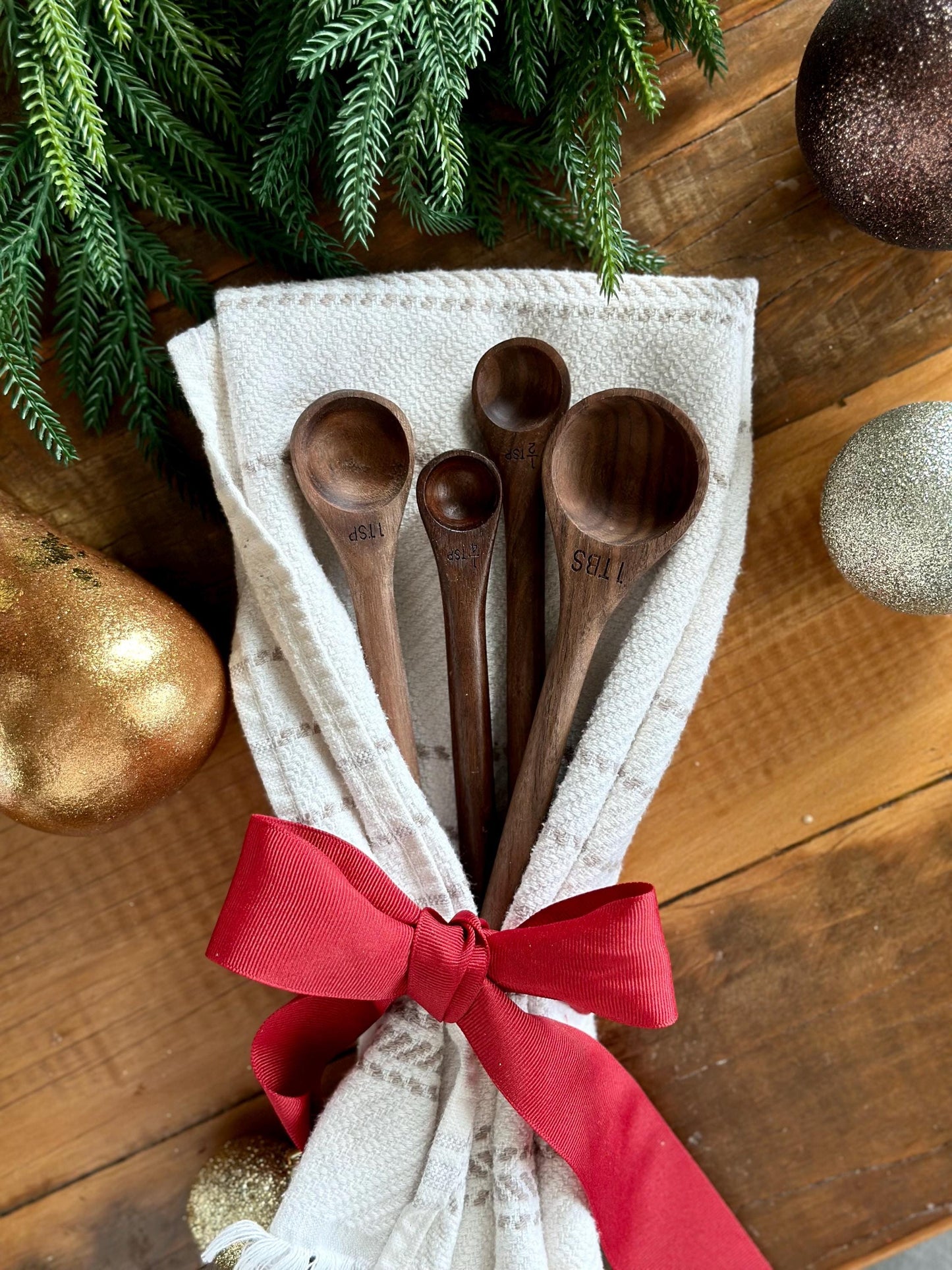 Walnut Handmade Wood Measuring Spoons
