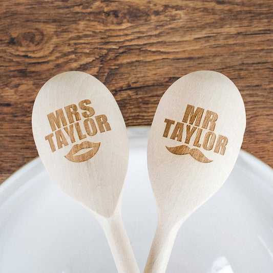 Personalised Couples Twin Wooden Spoons